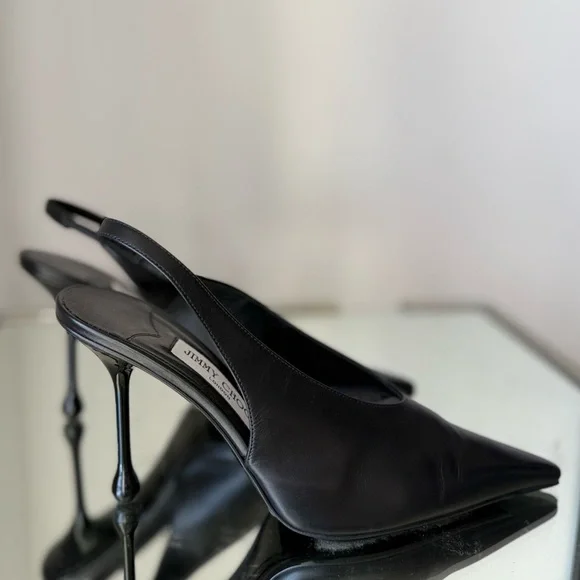 EUC Jimmy Choo Isa 95MM Leather Slingback Pumps $975 38.5 - Picture 8 of 12